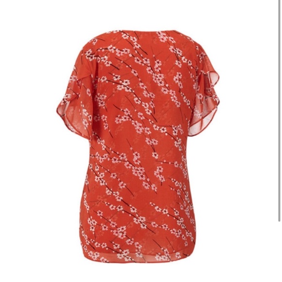 Cabi Split Flutter Sleeve Chiffon Cherry Blossom Blouse Size XXL - Picture 12 of 12